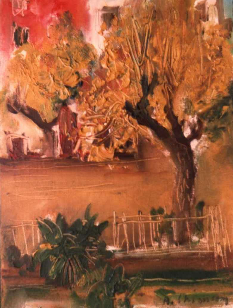 Paesaggio, 1984, olio, cm 24x18, esposta Expo Arte di Bari 1985, Bari collezione privata